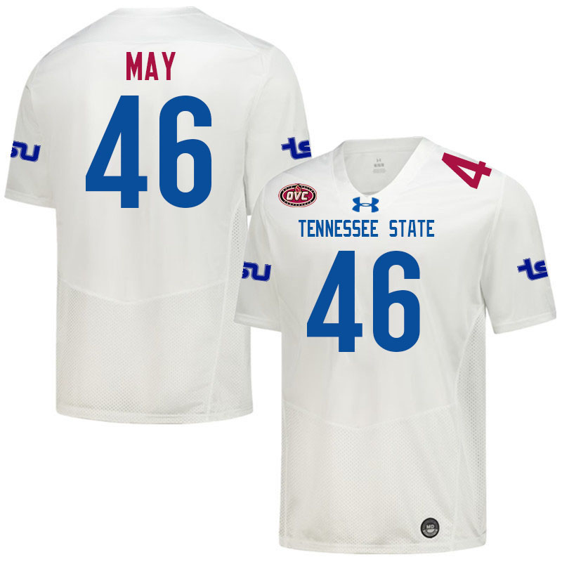 Tennessee State Tigers #46 Coby May College Football Jerseys,Uniforms-White
